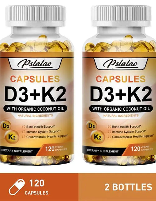 Load image into Gallery viewer, Pslalae - Vitamin D3+K2 Complex Supplement - Contains Organic Coconut Oil - Fortified with High-Quality Nutrients - Vitamin Supplement - 120 Capsules
