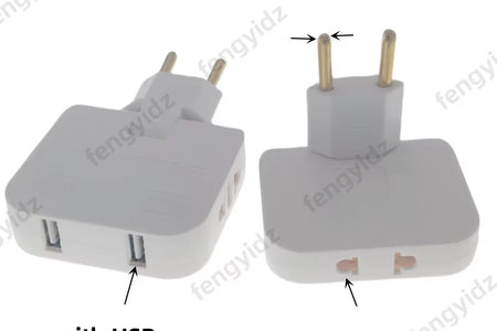 3 in 1 EU Power Socket Plug Adapter Foldable US to EU Travel Aadapters Power Converter KR Plug Electrical Socket AC Outlet