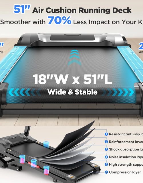 Load image into Gallery viewer, 5.0HP Folding Treadmill for Home with 20 Auto Incline, Smart APP, 300Lbs, Hifi Bluetooth Speakers, 64 Programs, 12MPH Speed, Foldable Electric Treadmill Running Machine, Knee Strap Gift
