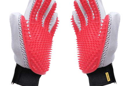 Soft Pet Grooming Gloves Hair Remover Deshedding for Cats, Dogs, Rabbits and Horses