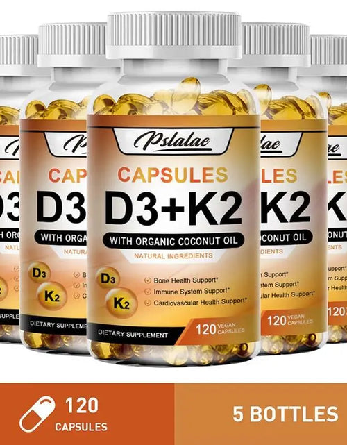 Load image into Gallery viewer, Pslalae - Vitamin D3+K2 Complex Supplement - Contains Organic Coconut Oil - Fortified with High-Quality Nutrients - Vitamin Supplement - 120 Capsules
