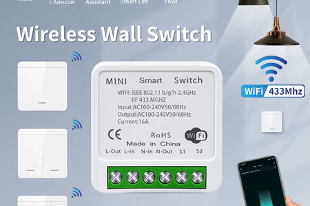 Wifi RF 433Mhz Smart Switch Tuya Smart Life Alexa Google Alice Voice Control Remote Wireless Wall Panel Module for Led Lighting