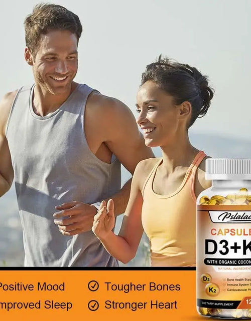 Load image into Gallery viewer, Pslalae - Vitamin D3+K2 Complex Supplement - Contains Organic Coconut Oil - Fortified with High-Quality Nutrients - Vitamin Supplement - 120 Capsules
