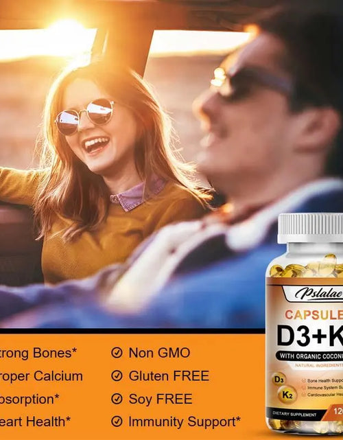 Load image into Gallery viewer, Pslalae - Vitamin D3+K2 Complex Supplement - Contains Organic Coconut Oil - Fortified with High-Quality Nutrients - Vitamin Supplement - 120 Capsules
