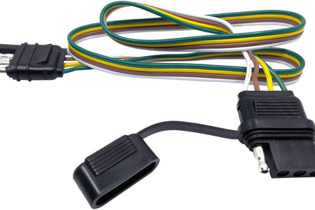 Trailer 4 Wire Plug 32" Inch 4 Pin Flat Wire Extension Male & Female Connector