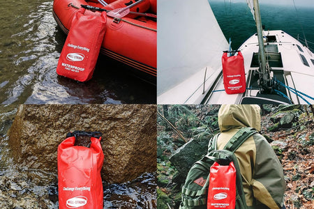 Waterproof First Aid Kit Roll Top Boat Emergency Kit with Waterproof Contents for Fishing Kayaking Boating Swimming Camping Rafting Beach Red