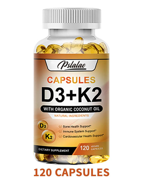 Load image into Gallery viewer, Pslalae - Vitamin D3+K2 Complex Supplement - Contains Organic Coconut Oil - Fortified with High-Quality Nutrients - Vitamin Supplement - 120 Capsules
