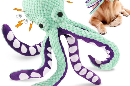 Pet Plush Toy Cat Dog Voice Octopus Shell Puzzle Toy Bite Resistant Interactive Pet Dog Teeth Cleaning Chew Toy Pet Supplies