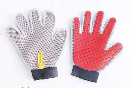 Soft Pet Grooming Gloves Hair Remover Deshedding for Cats, Dogs, Rabbits and Horses