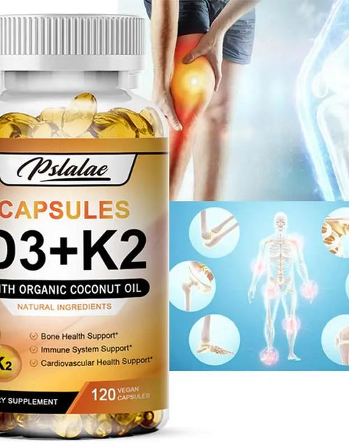 Load image into Gallery viewer, Pslalae - Vitamin D3+K2 Complex Supplement - Contains Organic Coconut Oil - Fortified with High-Quality Nutrients - Vitamin Supplement - 120 Capsules
